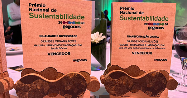 Gaiurb foi distinguida em duas categorias do Prémio Nacional de Sustentabilidade